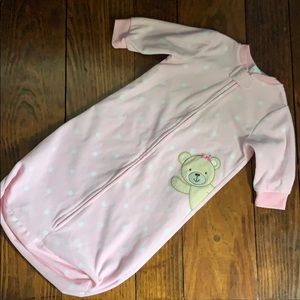 Pink and white polka dots sleep-sack